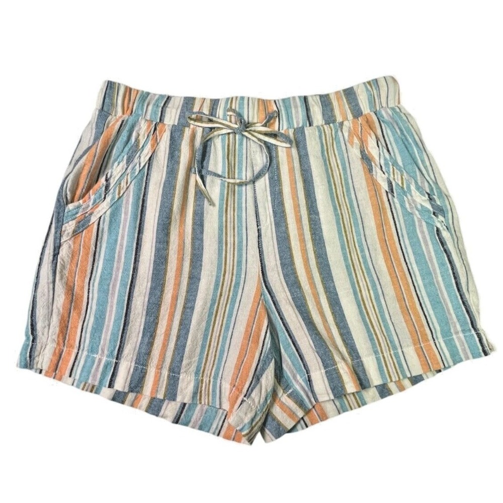 Briggs Ladies' Linen Blend Striped Pullon Shorts SIZE-Small - Picture 2 of 6